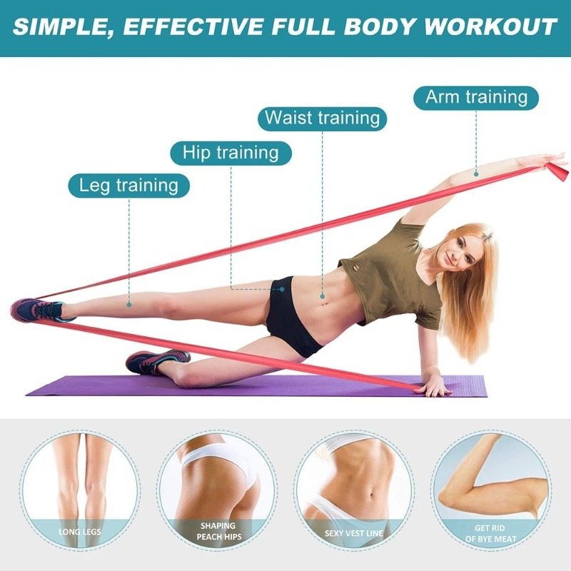 Natural Latex Resistance Bands - Leg Home Gym Workout recension och pris