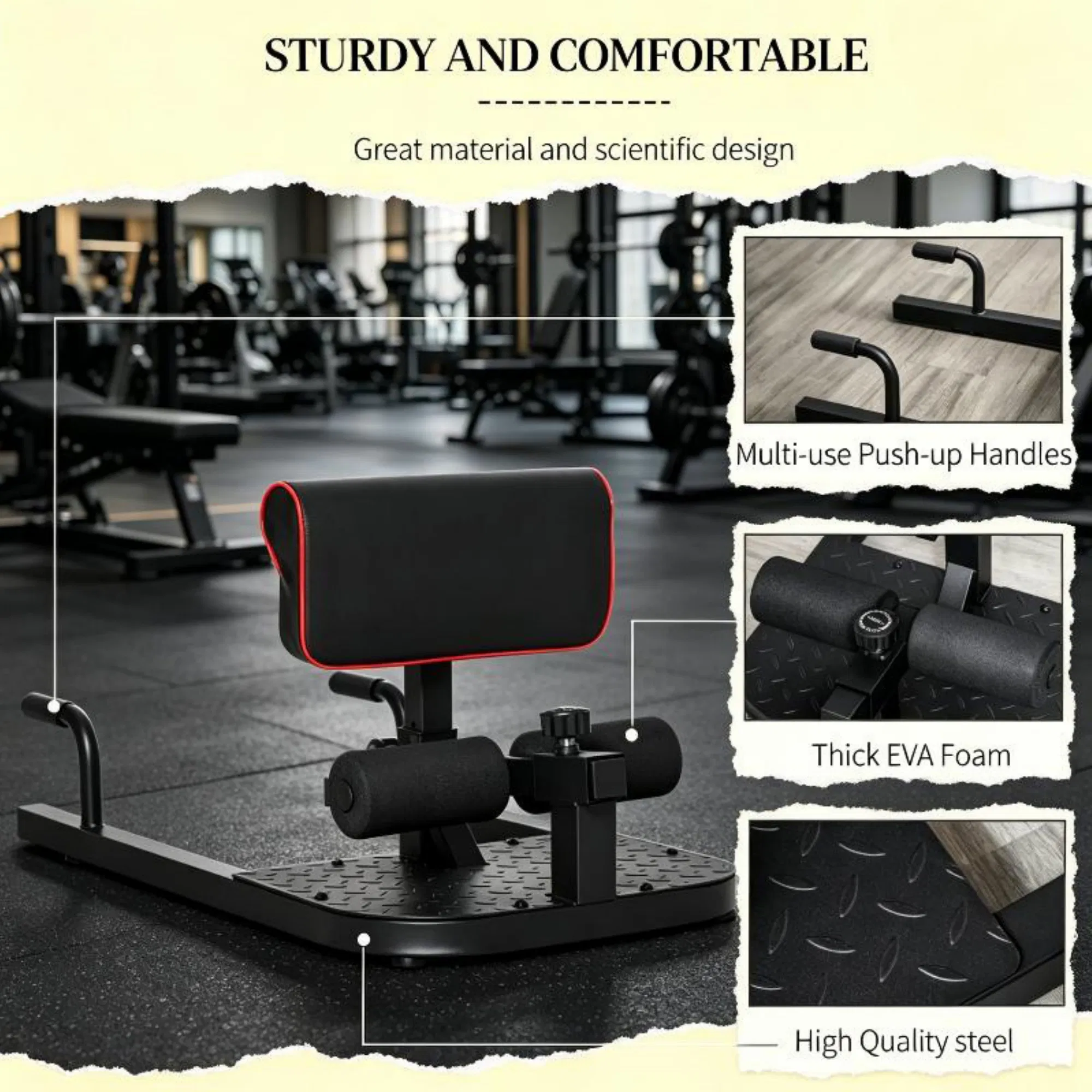 Black 3-in-1 Padded Push Up Si - All In One Gym Home Equipment recension och pris