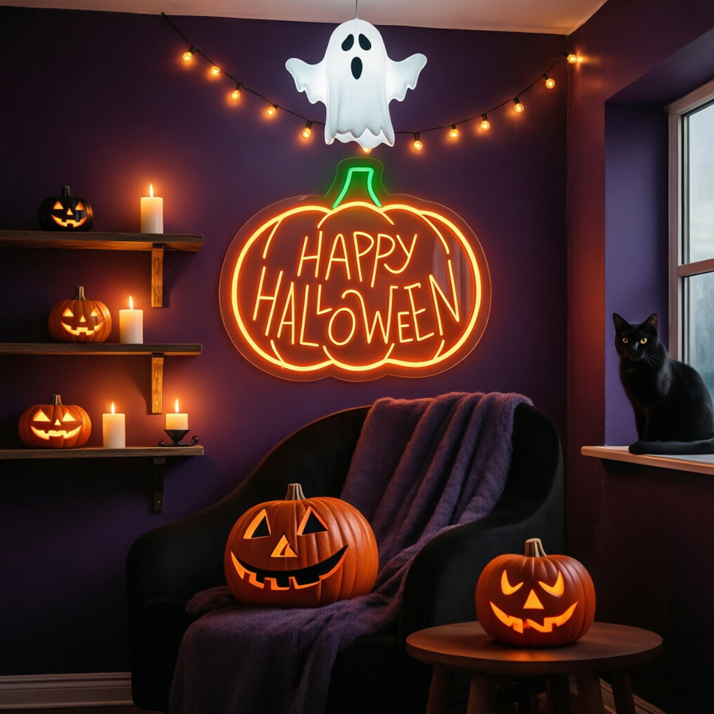 Halloween Neon Sign Custom Pum - Home Gym Neon Sign recension och pris