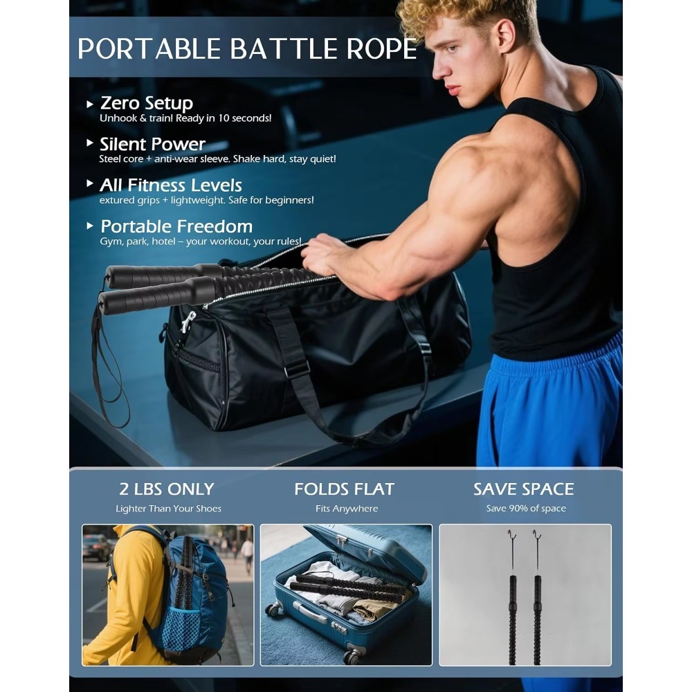 Ropeless Battle Ropes for Home - Battle Rope Heavy recension och pris